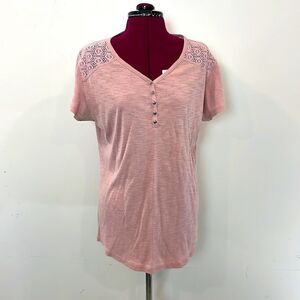 Classic T-shirt with Crochet Lace back XXL in dust pink